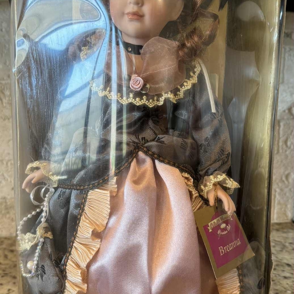 Memories Porcelain Doll Breanna Boxed 16" Victorian Dress